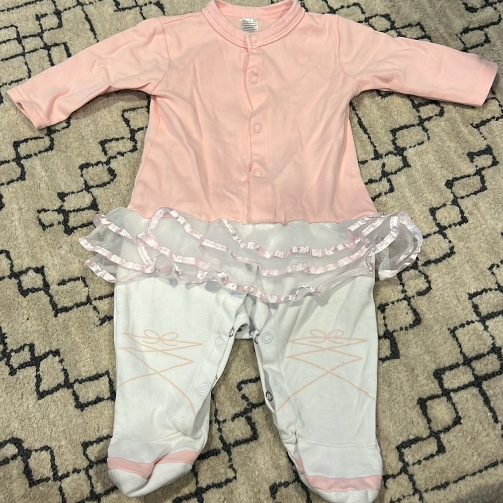 Baby Aspen 0-6 months ballet Footie PJs